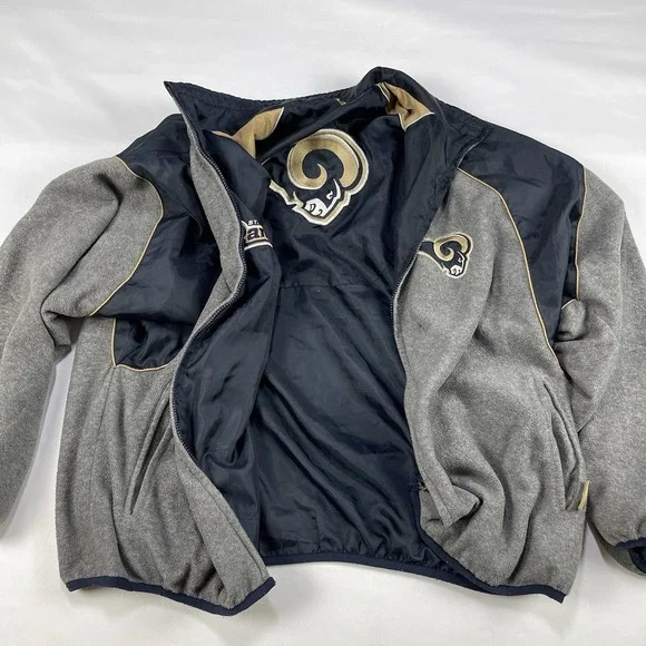 NFL St. Louis Rams Mens Reversible Stadium Jacket Vintage Blue/Gold Size: Large - Picture 13 of 16